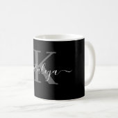 Personalized Black Monogram Coffee Mug with Name (Devant droit)