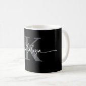 Personalized Black Monogram Coffee Mug with Name (Devant droit)