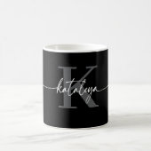 Personalized Black Monogram Coffee Mug with Name (Centre)