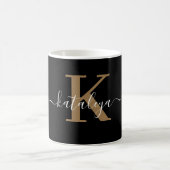 Personalized Black Monogram Coffee Mug with Name (Centre)