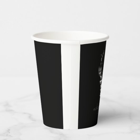 personalized black plaid check deer Christmas pape Papieren Bekers (Rechts)