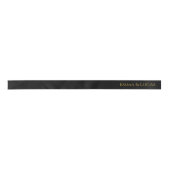 Personalized Black Ribbon with Gold Name Text Lint (Voorkant)