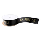 Personalized Black Ribbon with Gold Name Text Lint (Spoel)
