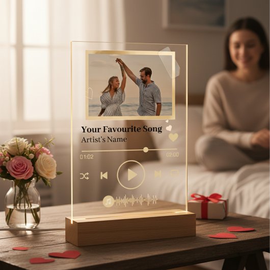 Personalized Black Spotify Music Photo Plaque 