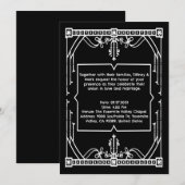 Personalized Black Wedding Invitation Card (Devant / Derrière)