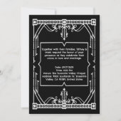 Personalized Black Wedding Invitation Card Kaart (Voorkant)