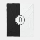 Personalized Black & White Geometric Design Fleece Deken (Voorkant)