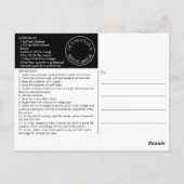 Personalized Black White Script Recipe Exchange Briefkaart (Achterkant)
