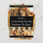 Personalized Black White Script Recipe Exchange Briefkaart (Voorkant)