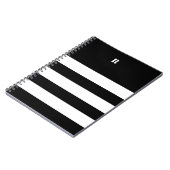 Personalized Black & White Striped   Notitieboek (Linkerzijde)
