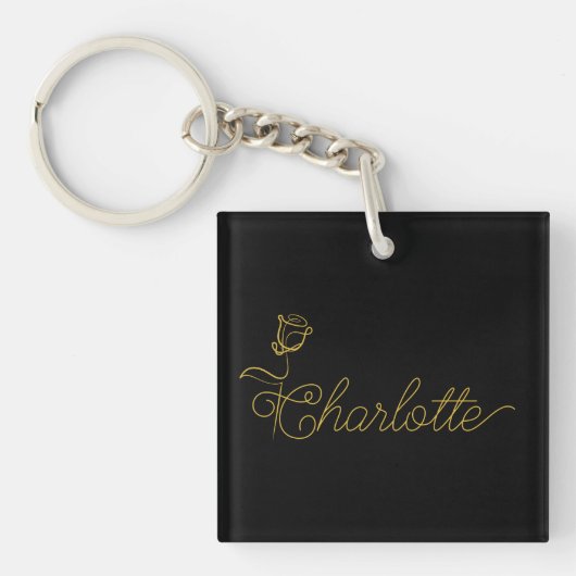 Personalized Bloom Design Custom Name Keychain Gif (voorkant)