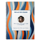 Personalized Blue and Orange Wave Patterned  Notitieboek (Voorkant)