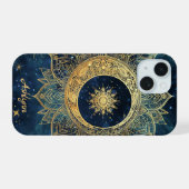 Personalized Blue Celestial Gold Sun Moon Mandala  (Verso Horizontal)