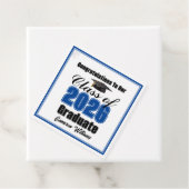 Personalized Blue Class of 2026 Graduation Party Bedankjes Labels (In situ)