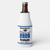 Personalized Blue Class of 2026 Graduation Party Flesjeskoeler (Fles Voorkant)