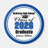 Personalized Blue Class of 2026 Graduation Party Magneet (Voorkant)