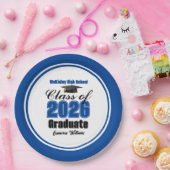 Personalized Blue Class of 2026 Graduation Party Papieren Bordje (Feest)