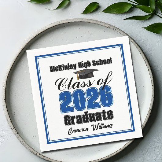 Personalized Blue Class of 2026 Graduation Party Servet