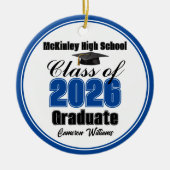 Personalized Blue Class of 2026 Graduation Photo Keramisch Ornament (Voorkant)