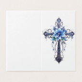 Personalized Blue Cross Flower Card Kaart (Buitenkant ongevouwen)
