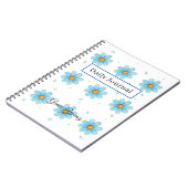 Personalized Blue Daisy Notebook Custom Name Notitieboek (Linkerzijde)
