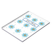 Personalized Blue Daisy Notebook Custom Name Notitieboek (Linkerzijde)