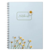 Personalized Blue Daisy Notebook Notitieboek (Voorkant)