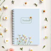 Personalized Blue Daisy Notebook Notitieboek