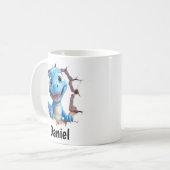 Personalized Blue Dinosaur Mug | Kids Gift (Devant gauche)