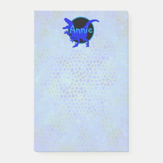 Personalized Blue Dinosaur  Post-it® Notes