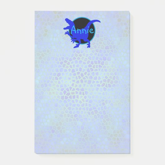 Personalized Blue Dinosaur  Post-it® Notes (Voorkant)