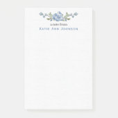 Personalized Blue Floral Custom Stationery Post-it® Notes (Voorkant)