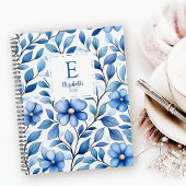 Personalized Blue Floral Monthly & Weekly Planner 