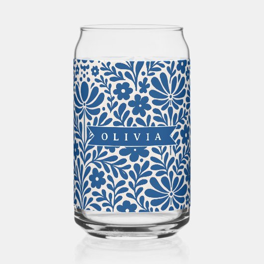 Personalized Blue Folk Floral Nordic Custom (Recto)