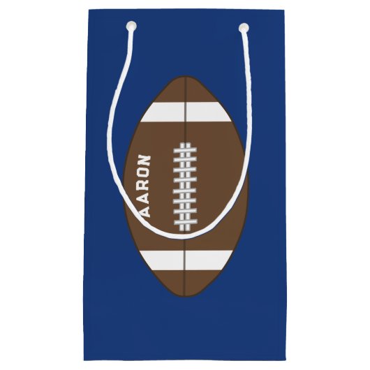 Personalized Blue Football Gift Bag Klein Cadeauzakje (Voorkant)