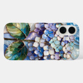 Personalized Blue Hydrangea Phone Case Floral (Achterkant (horizontaal))