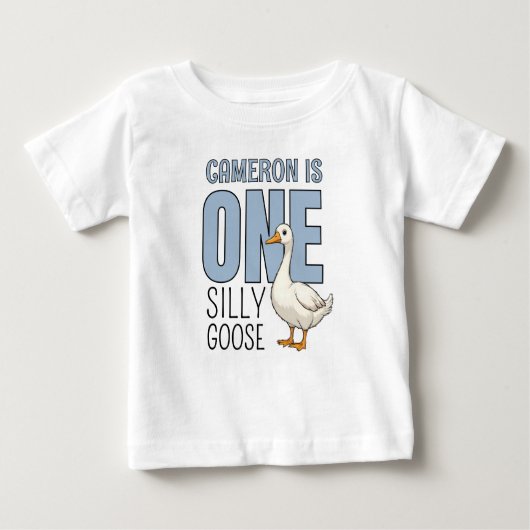 Personalized Blue One Silly Goose First Birthday (Voorkant)
