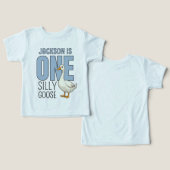 Personalized Blue One Silly Goose First Birthday (Ontwerp Voorkant & Achterkant)