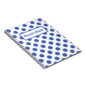 Personalized Blue Polka Dots Notitieboek (Rechterzijde)
