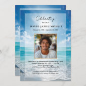 Personalized Blue Sky Funeral Invitation Kaart (Voorkant / Achterkant)