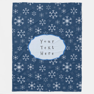 Personalized Blue Snowflake Winter Fleece Deken