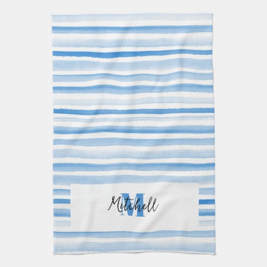 PERSONALIZED BLUE WATERCOLOR THEODOEK THEEDOEK (Verticaal)