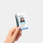 Personalized Blue White Corporate Staff ID Badge (Manuel / portable)