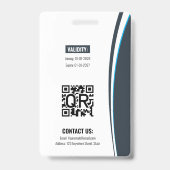 Personalized Blue White Corporate Staff ID Badge (Arrière)