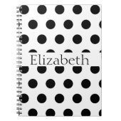 Personalized Blue & White Polka Dots Pattern Notitieboek (Voorkant)