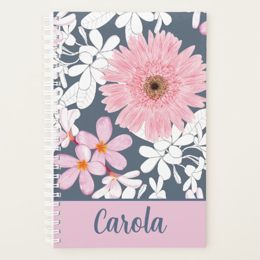 Personalized Blush Floral Planner (Devant)