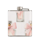 Personalized Blush Perfume Bottle Coquette Pattern Heupfles (Achterkant)