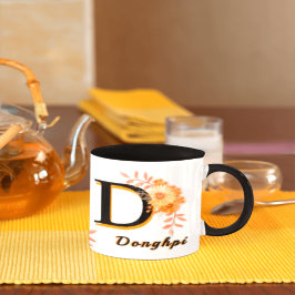 Personalized Boho Floral Mug - Custom Name & Initi Mok