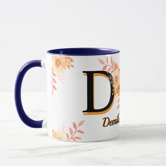 Personalized Boho Floral Mug - Custom Name & Initi Mok (Links)
