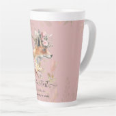 PERSONALIZED Boho Fox Feathers Herdenking Gift Latte Mok (Rechterhoek)